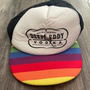 Deep Eddy Vodka Rainbow Snapback Trucker Hat White Multicolor One Size Fits All